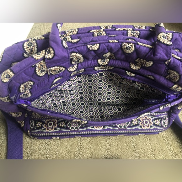Vera Bradley Metropolitan Bag Simple Violet Purple Paisley, work bag, travel bag - Picture 11 of 15